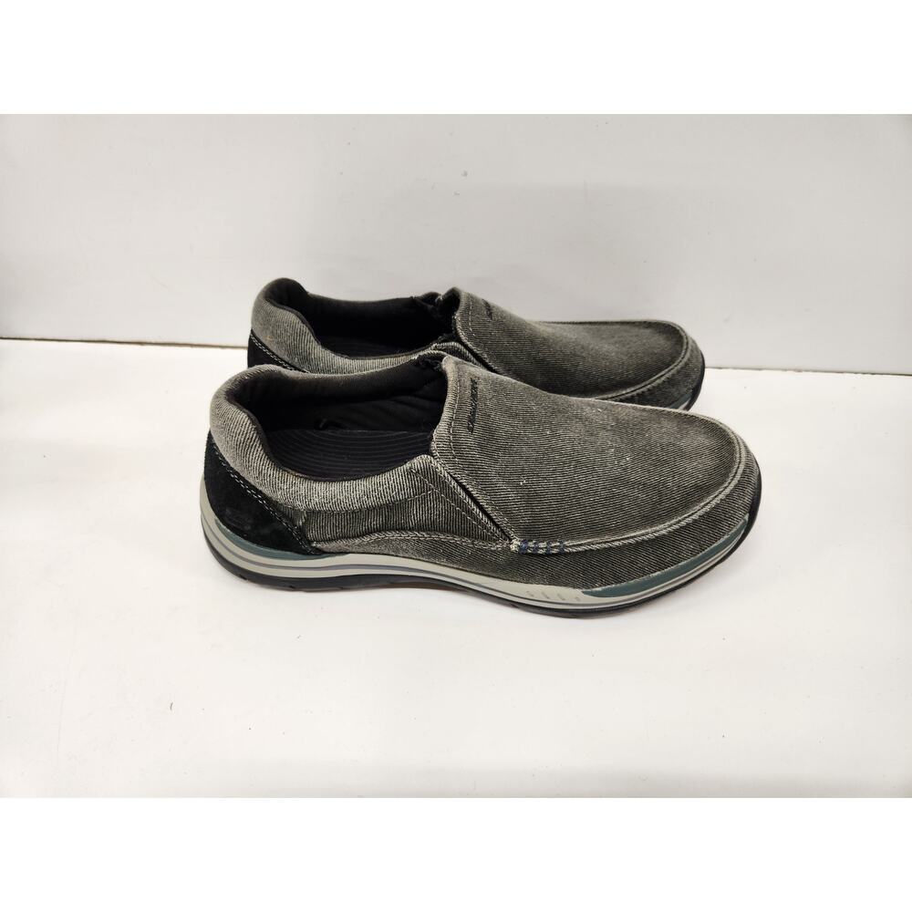 Skechers Expected Avillo Relaxed Fit Shoes Mens Gray Canvas Slip